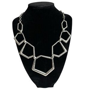 New York & Company Geometric Silver Toned Necklace
